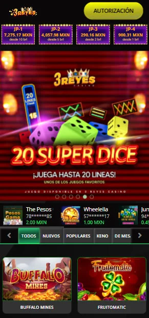 3 reyes casino versión móvil