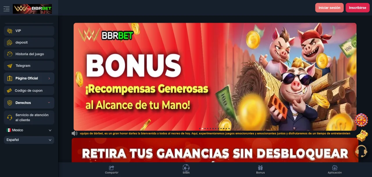 BBRBET Casino página de inicio