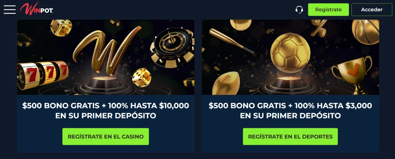 Winpot Casino página de inicio